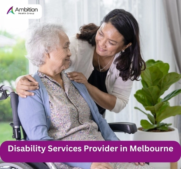 This image features a warm interaction between a caregiver and an elderly woman in a wheelchair
